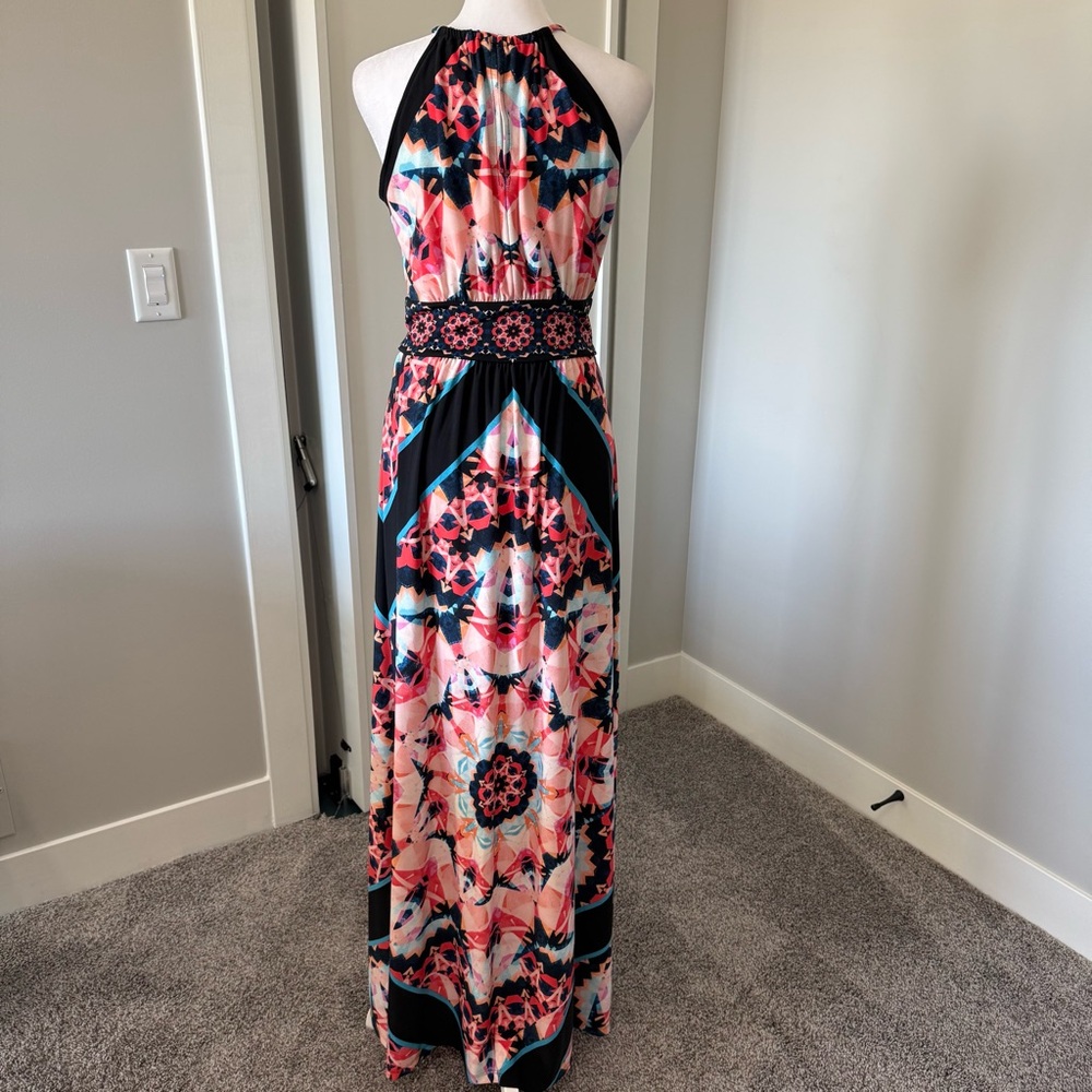London Times Pink and Black Patterned Maxi Dress - Picture 5 of 6